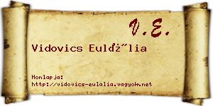 Vidovics Eulália névjegykártya